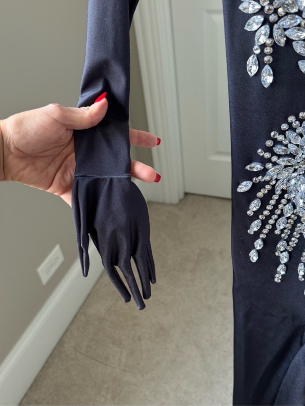 Chesten Long Sleeve Rhinestone Embellished Jumpsuit - Picture 10 of 14